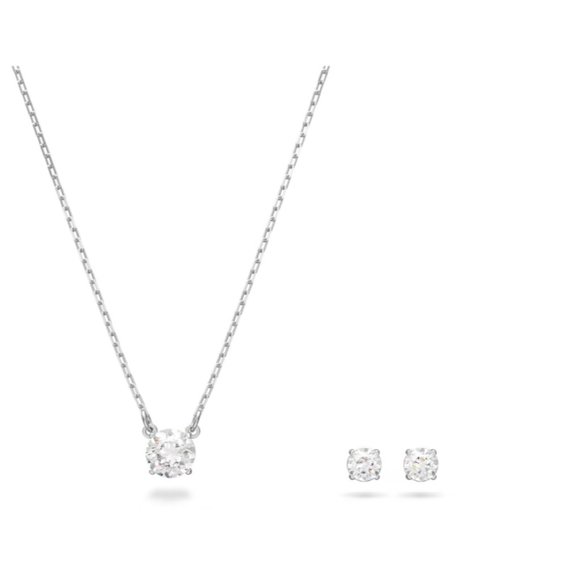 Swarovski 5113468 Angelic earrings necklace jewelry fashion set round dainty - Picture 10 of 14